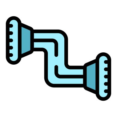 Espander simgesi ana hat vektörü. El ele tutuşun. Elastik kol rengi düz