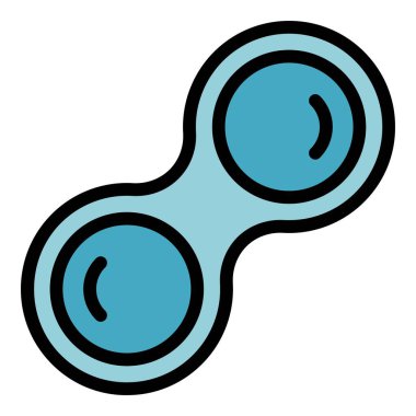 Lens durumu ikon ana hatlı vektörü. Göz görüşü. Ameliyat lazeri rengi düz