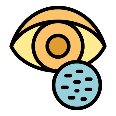 Bakım gözlüğü ikonu ana hatları vektörü. Göz görüşü. İnme kırılma rengi düz