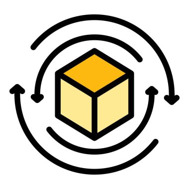 Paket dışa aktarım simgesi dış hat vektörü. Konteynır ithali. Liman deniz rengi düz