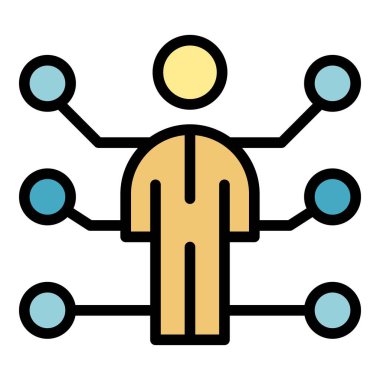 Sosyal Hizmetler İkonunun ana hatları vektörü. Kıdemli sağlık. Tıbbi servis rengi düz