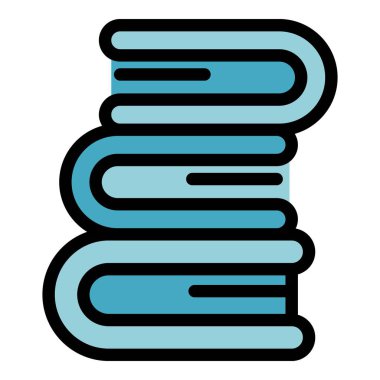 Okul kitabı ikonu ana hatları vektörü. Güvenlik subayı. Polis koruması rengi düz