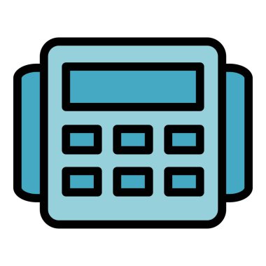 Polis muhafız ikonu ana hat vektörü. Güvenlik okulu. Memur polis rengi düz