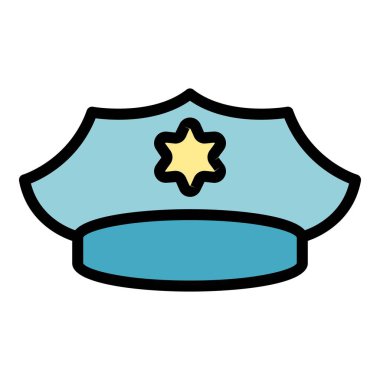 Polis memuru başlığı taslak vektörü. Yol çocuğu. Okul muhafızı rengi düz