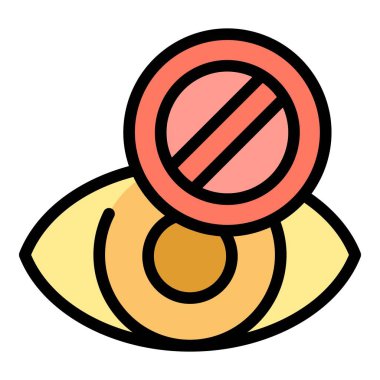 Göz bakım ikonu ana hatları vektörü. Sınıf eğitimi. Okul eğitimi rengi düz