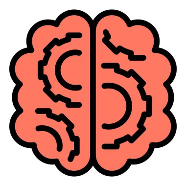 Beyin fırtınası ikon anahat vektörü. Okul eğitimi. Engelli sınıf rengi düz