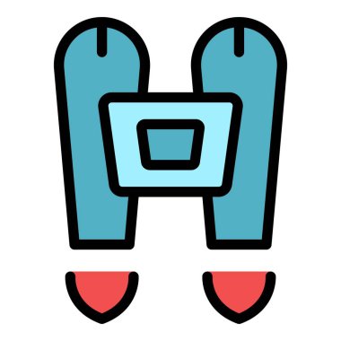 Hızlanma jetpack ikon ana hatları vektörü. İş kariyeri. Gelecekteki canlandırma rengi düz