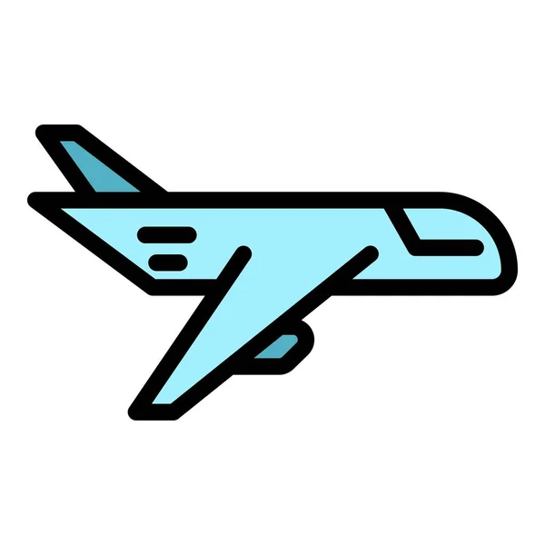 Air Delivery Icon Outline Vector Trailer Van Import Cargo Color — Stock Vector