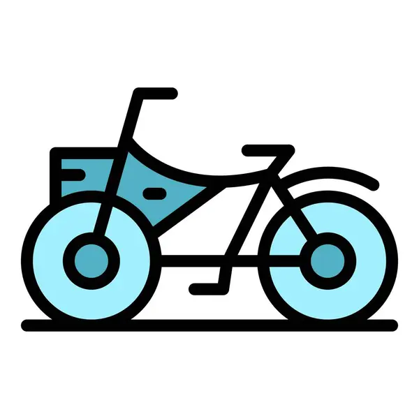 小自行车租金图标轮廓矢量 系统停车 智能共享彩色平面 — 图库矢量图片