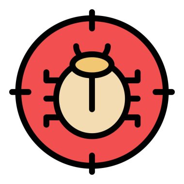 Hata saptama simgesi ana hatları vektörü. Çevrimiçi güvenlik. Mobil protokol rengi düz