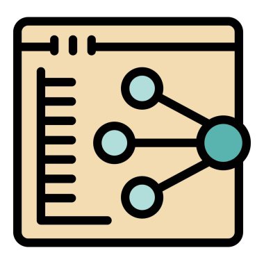 Çevrimiçi vpn sistem simgesi ana hatları vektörü. Özel internet. Sunucu güvenlik rengi düz