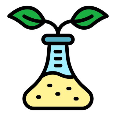 Yankı bitkisi ikon ana hatları vektörü. Yaprak teknolojisi. Ağaç bakım rengi düz