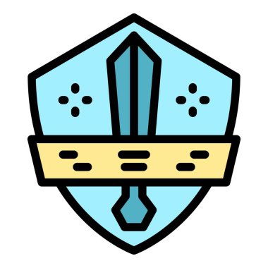 Oyuncu rozeti taslak vektörü. Çevrimiçi bilgisayar. Uygulama oyunu rengi düz