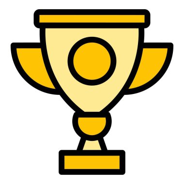 Video oyunu kupa ikonu ana hatları vektörü. Elektronik oyuncu. Spor uygulaması rengi düz