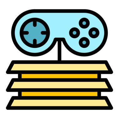 E-spor ikonu ana hat vektörü. Oyun sporu. Bilgisayar çevrimiçi renk düzlüğü