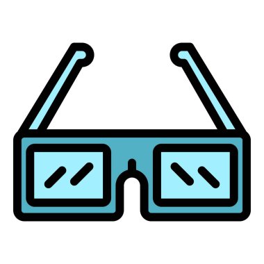 Sinema gözlükleri taslak vektörü. Otomatik sürüş. Araba sürücüsü rengi düz