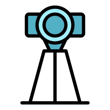 Hava gösterisi kamera ikonu ana hat vektörü. Otomatik sürüş. Sinema rengi düz