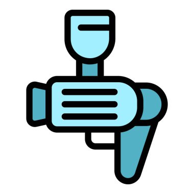 Boya tabancası ikonu ana hat vektörü. Araba spreyi. Lastik araç rengi düz