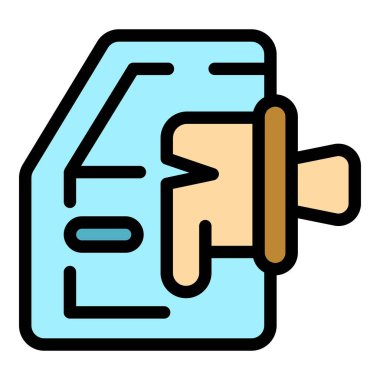 Araba ressamı taslak vektörü. Vücut kontrolü. Otomatik sprey rengi düz