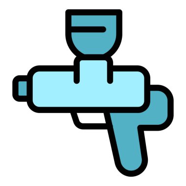 Sprey tabanca ikonu dış hat vektörü. Otomobil. Servis onarım rengi düz