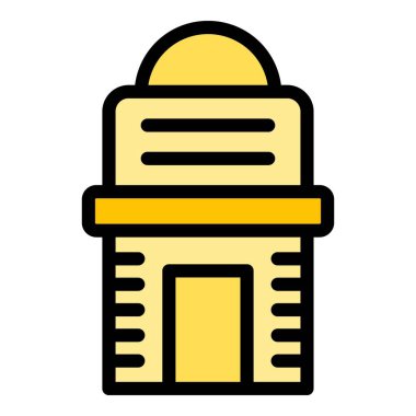 Meşhur karanlık ikon ana hatları vektörü. Şehir yolculuğu. Polonya Krakow rengi düz