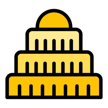 Krakow Katedral ikonu ana hatları vektörü. Harita cilası. Skyline şehir rengi düz