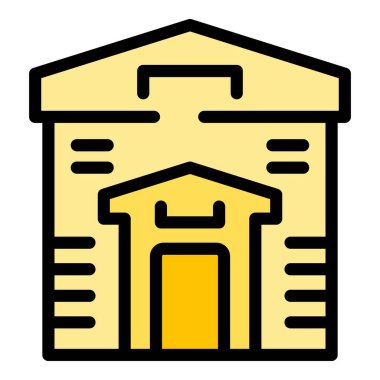 Krakow kültür oluşturma ikon ana hatları vektörü. Şehir haritası. Karanlık şehir cilası rengi düz