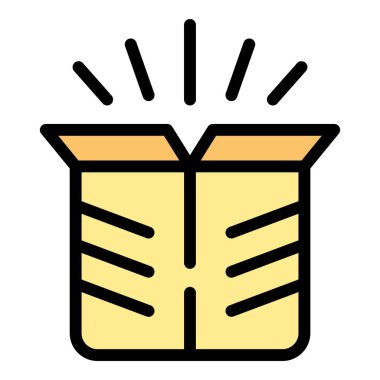 Hediye kutusu simgesi ana hat vektörü. Keyifli günler. Kişinin eğlenceli rengi