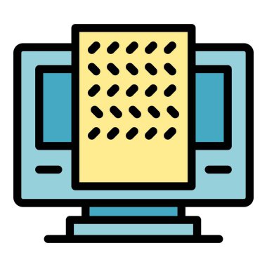 Mobil uygulama simgesi ana hatları vektörü. İşlem başlat. Veri takımı rengi düz