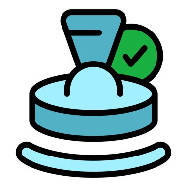 Finans pulu simgesi ana hat vektörü. Banka kredisi. Kredi verenin rengi düz