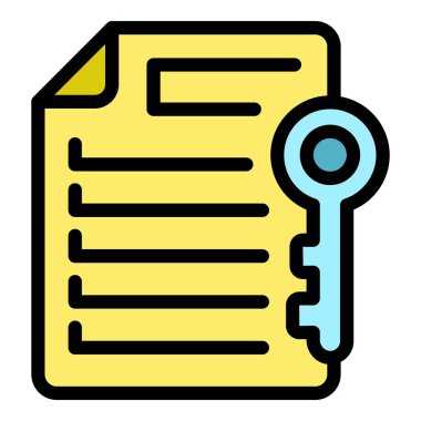 Kredi anahtarı simgesi ana hatları vektörü. Küçük bir borç. Yerel dijital renk düzlüğü