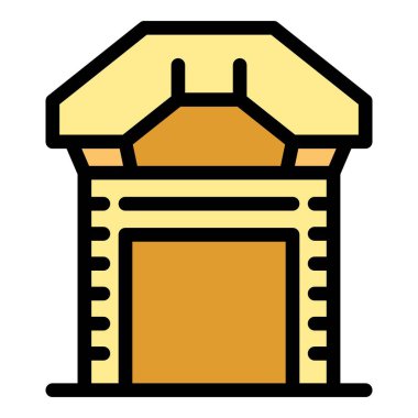 Japonya baş simgesi ana hat vektörü. Şehir Kyoto 'su. Tokyo harita rengi düz