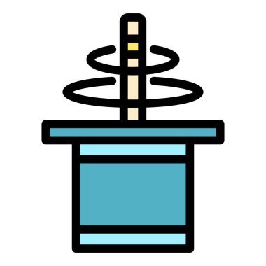 Çok eğlenceli ikon ana hatları vektörü. Asa gösterisi. Tavşan tavşanı rengi düz