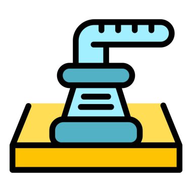 Döşeme tabanı araç simgesi ana hatlı vektör. İnşaat yüzeyi. Ev malzemesi rengi düz