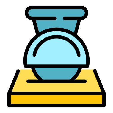 Döşeme kesme simgesi dış hat vektörü. Taş tasarımı. Seramik ev rengi düz