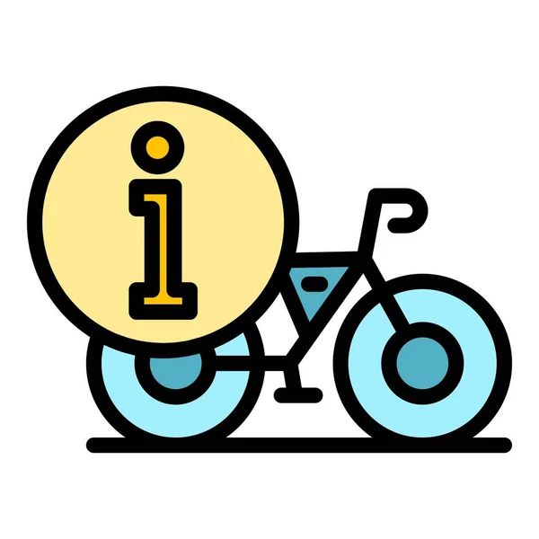 Vélo Partager Info Icône Contour Vecteur Transport Intelligent Location Publique — Image vectorielle