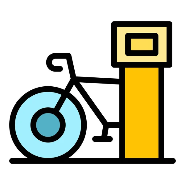 Partager Vélo Icône Contour Vecteur Transport Intelligent App Ville Couleur — Image vectorielle