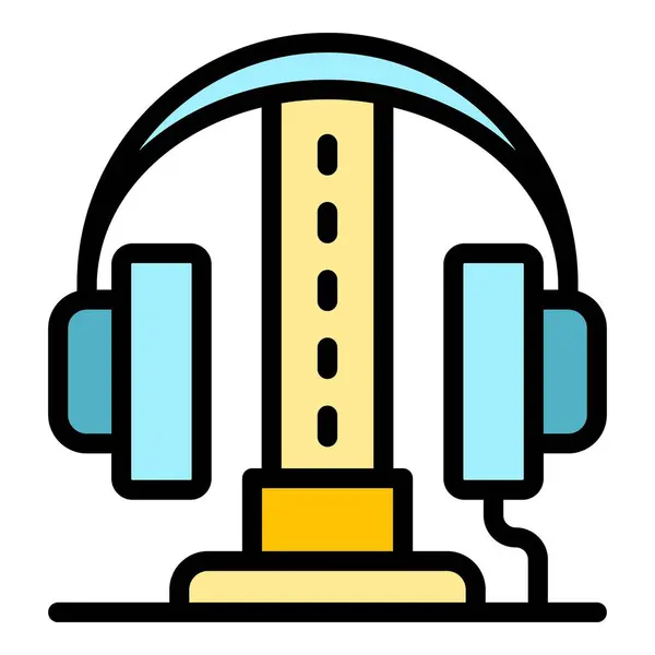 Oyuncu Kulaklığı Simgesi Ana Hat Vektörü Elektronik Bilgisayar Çevrimiçi Uygulama — Stok Vektör