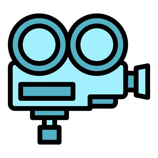 Cinema Camera Icon Outline Vector Car Screen Air Show Color — Stock Vector