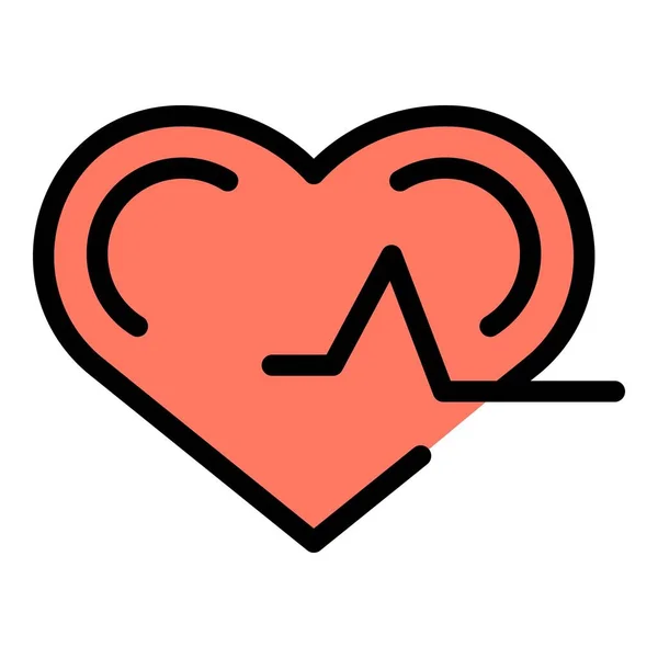 Щасливий Вектор Контурів Піктограм Серцевого Ритму Обличчям Весело Колір Активності — стоковий вектор