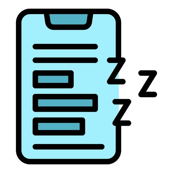 Sömnlöshet Telefon App Ikon Skissera Vektor Sängperson Nattdröm Färg Platt — Stock vektor