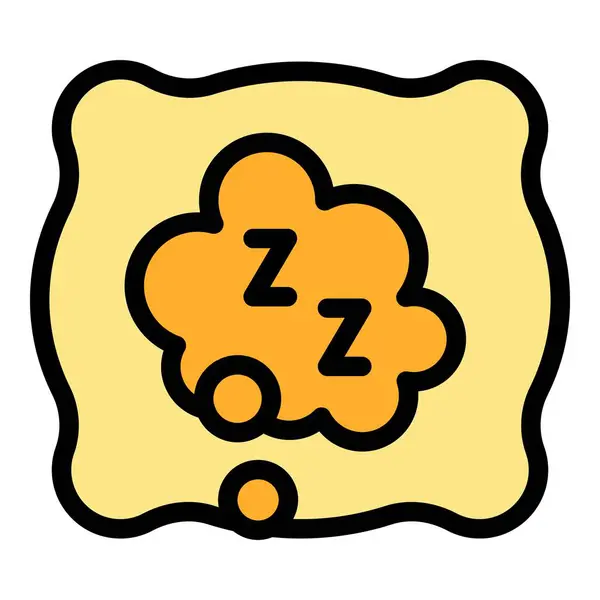 Ikon Bantal Tidur Garis Besar Vektor Tidur Insomnia Warna Malam - Stok Vektor