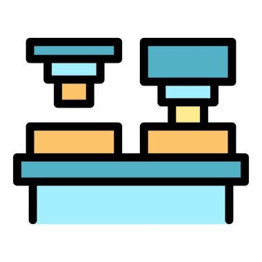 Mum ekipmanı ikonu ana hat vektörü. Atölye yapıyorum. Kimyasal propolis rengi düz