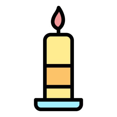 Mum ikonu ana hatları vektörü yanıyor. Atölye sanatçısı. Fabrika zanaat rengi düz