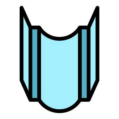 Çatı aracı simgesi ana hat vektörü. Çatı ustası. İşçi onarım rengi düz