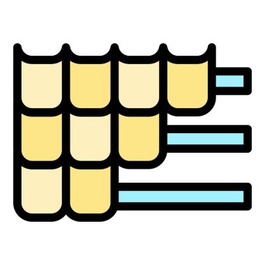 Çatı simgesi dış hat vektörünü yükle. Yenileme onarımı. Üst düzeltme rengi düz