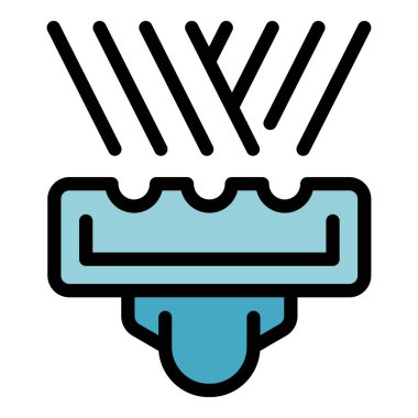 Yer spatula ikonu ana hatları vektörü. Ahşap. Ev içi renk düzlüğü