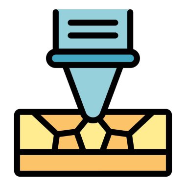 Yapıştırıcı tabanı simgesi ana hatları vektörü. Ahşap. Ev dokusu rengi düz