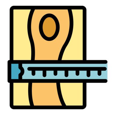 Ölçüm tabanı ikon ana hatları vektörü. Ahşap döşeme. Dekor duvar rengi düz