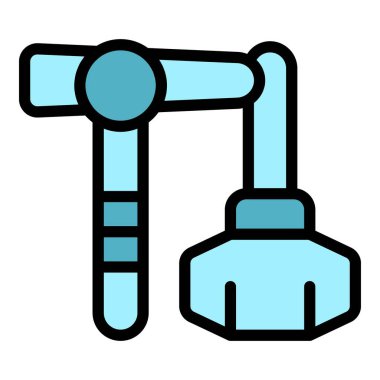 Kaya ekipmanı ikonu ana hatları vektörü. Altın madeni. Kömür taşı rengi düz